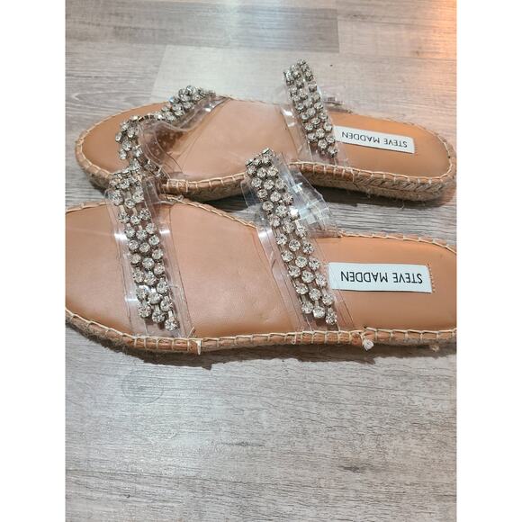 Steve Madden size 8.5 women's Zendaya silver espadrille style sandals - Picture 3 of 9